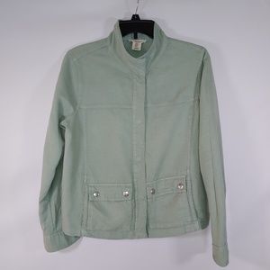 Chrisitan Siriano Women's Linen Blend Cargo Jacket Sage Green Size Medium